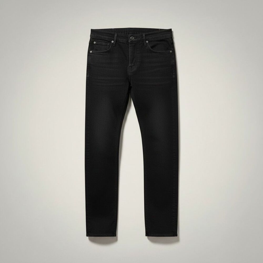 7 For All Mankind Slimmy Jeans Mens 30x33 Black Stretch Denim 98% Cotton Mexico